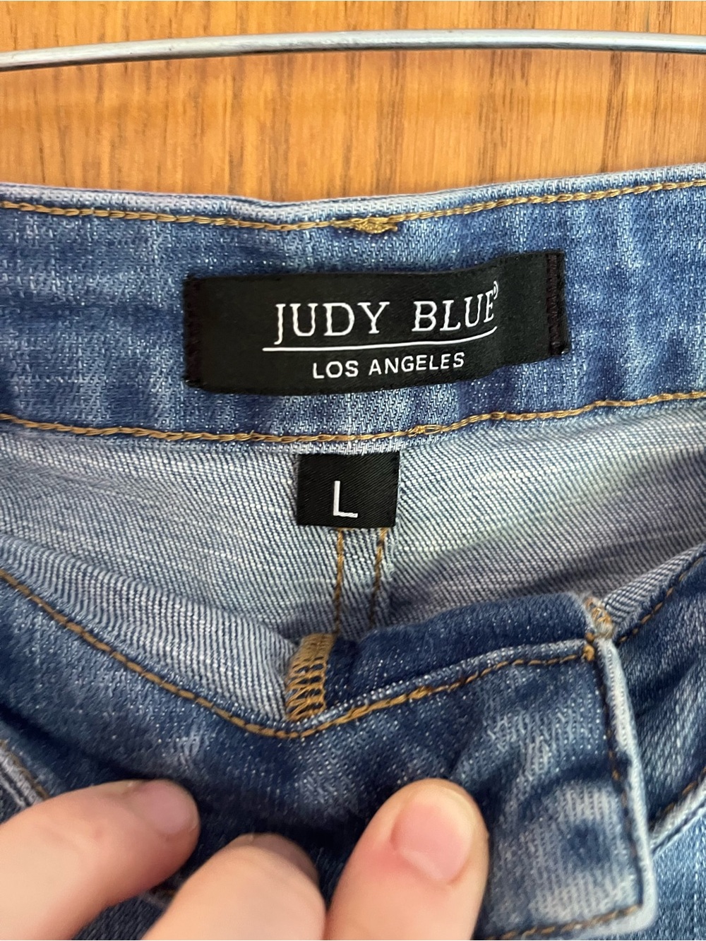 Judy Blue Distressed Denim Shorts with Leopard Patchwork - Picture 3 of 7